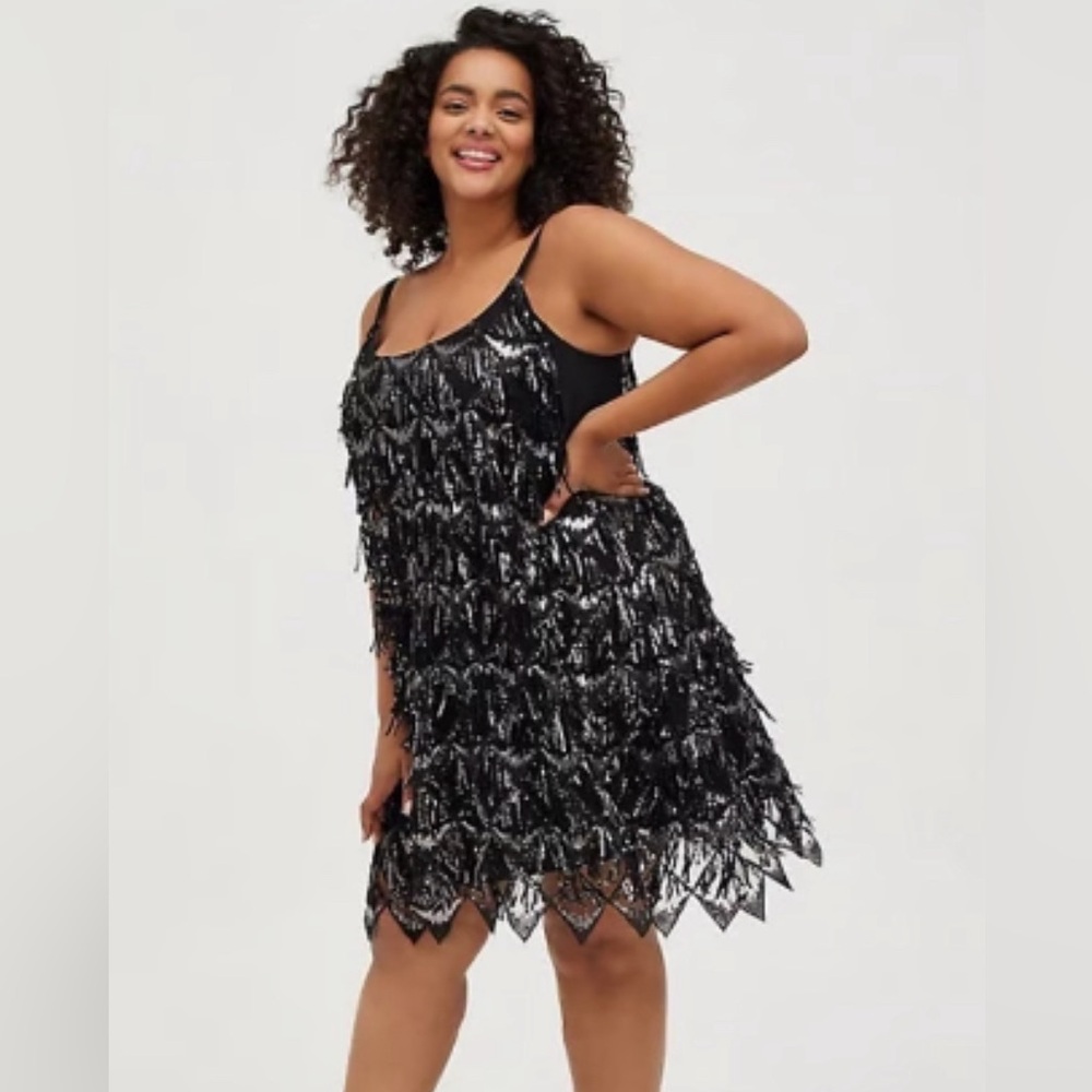 Torrid Black Sequin Mini Dress